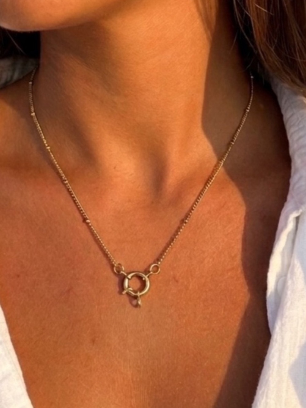 18K gold plated stainless steel
Charm Holder necklace Ball
Womens Jewelry